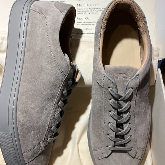 Koio Men's Capri Sneaker in Mineral (Light Grey Suede) - Size 11 - Picture 2 of 3